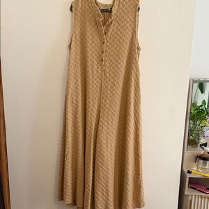 BUCKETLIST Honeycomb Patterned Tan Jumpsuit